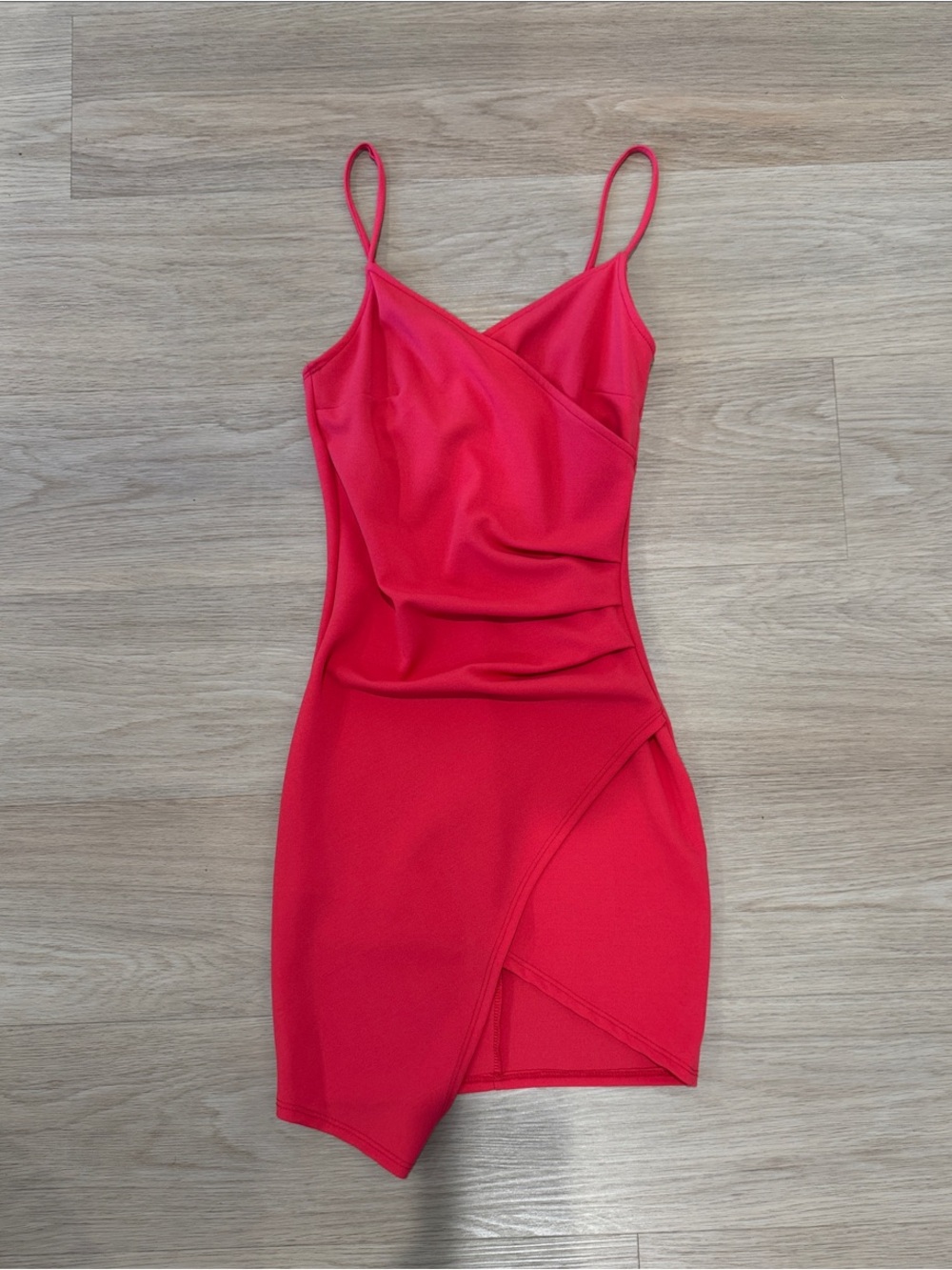 Joe & Elle Hot Pink Wrap-Front Mini Dress